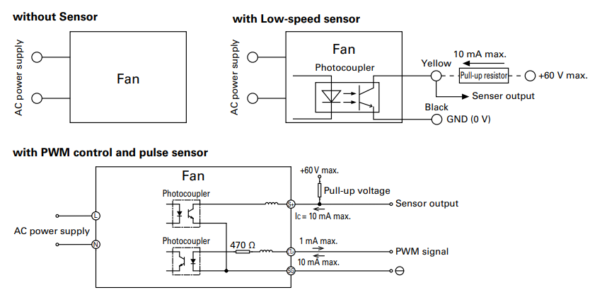 Schematic - Sanyo Denki San Ace 92AD 9AD High Airflow ACDC Fans