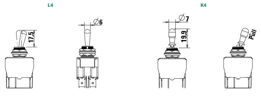 Mechanical Drawing - C&K Switches 8500 Toggle Switches