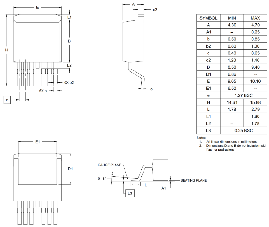 Mechanical Drawing - iDEAL Semiconductor iS20M5R5S1H SuperQ™ N-Channel Power MOSFET