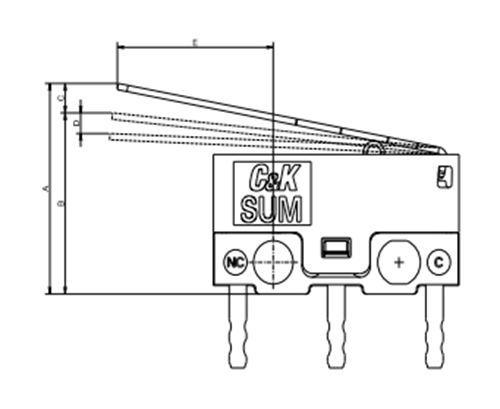 Mechanical Drawing - C&K Switches SUM Ulta-Miniature Snap-Acting Switches