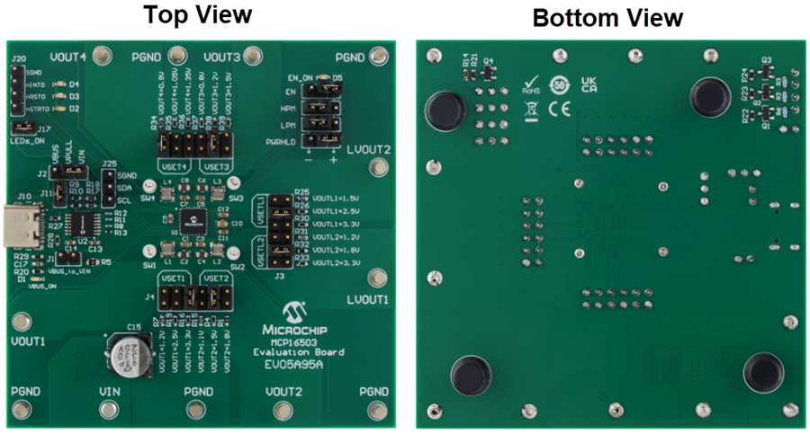 Mechanical Drawing - Microchip Technology MCP16503 (EV05A95A) Evaluation Board