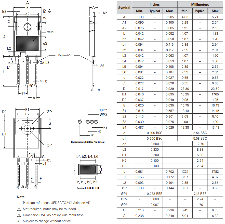 机械图纸 - IXYS IXSH150N120L3KHV SiC MOSFET