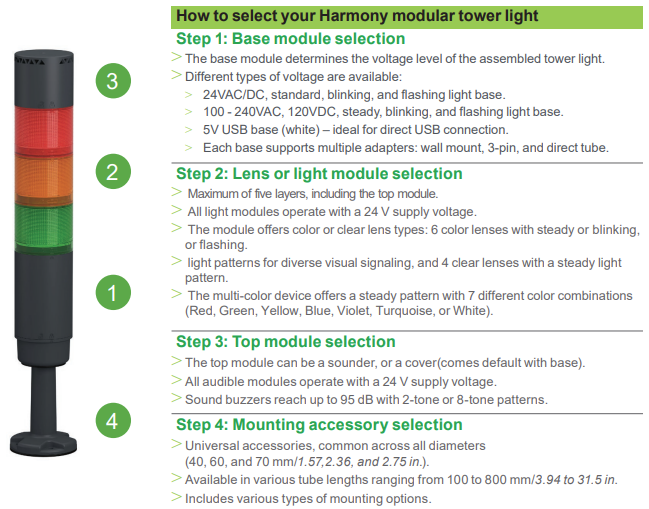 Schneider Electric Harmony XV6 Modular Tower Lights