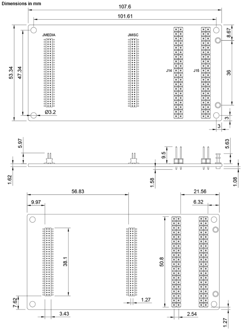 Mechanical Drawing - Arduino ASX00085 UNO Breakout Carrier Board