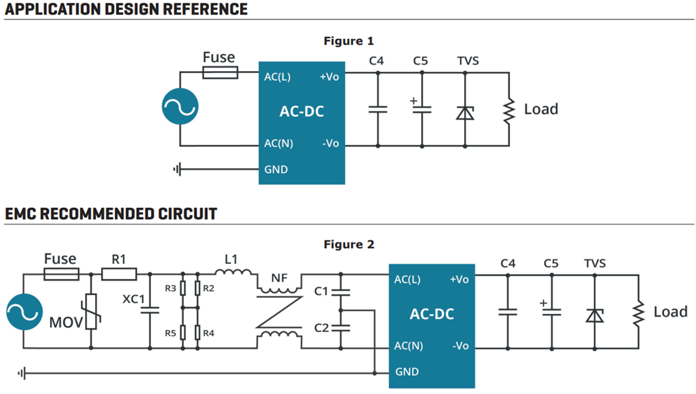 应用电路图 - CUI Inc PSK-25G封装式AC-DC电源