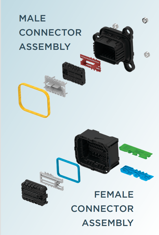 图表 - TE Connectivity / AMP Connectors 58P混合密封直插式连接器
