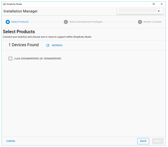 Installation Manager Products Selection