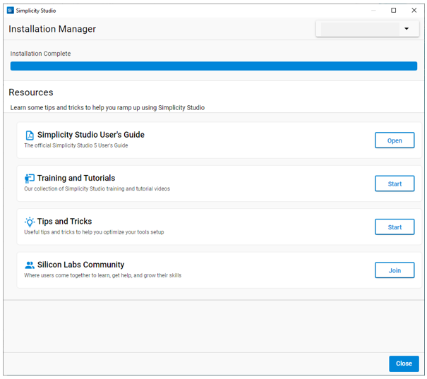 Installation Manager Resource Selections