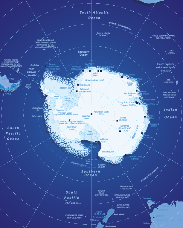 Vector Map of Antarctica