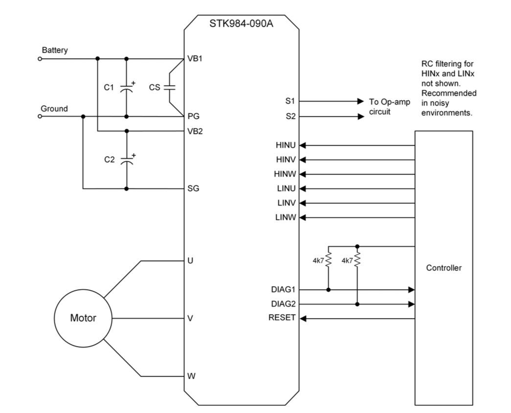 Application schematic for the STK984-090A