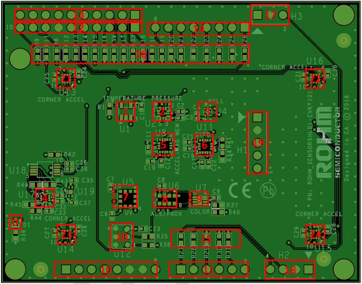 ROHM SENSORSHLD1-EVK-101 Sensor Shield Pin Outs