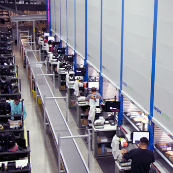 Vertical lift modules in Mouser's distribution center