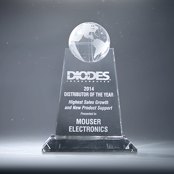 Mouser Named Distributor of the Year by Diodes Inc.