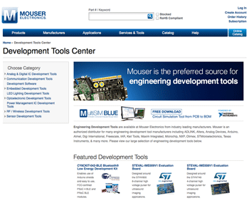 Mouser Empowers 'Next Great Thing' with Time-Saving Development Tools Center on Mouser.com