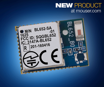 Mouser Now Stocking Laird's BL652 BLE and NFC Module