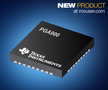 TI PGA900, Now at Mouser, Offers Industry's Highest Resolution Resistive Sensing Conditioner
