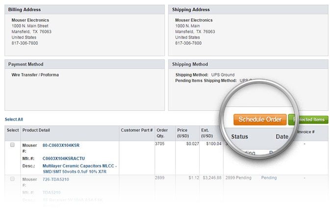 订单历史记录页面上的排程订单按钮。